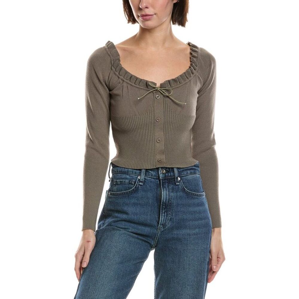 Avantlook Womens Knit Top, Green - Picture 1 of 3